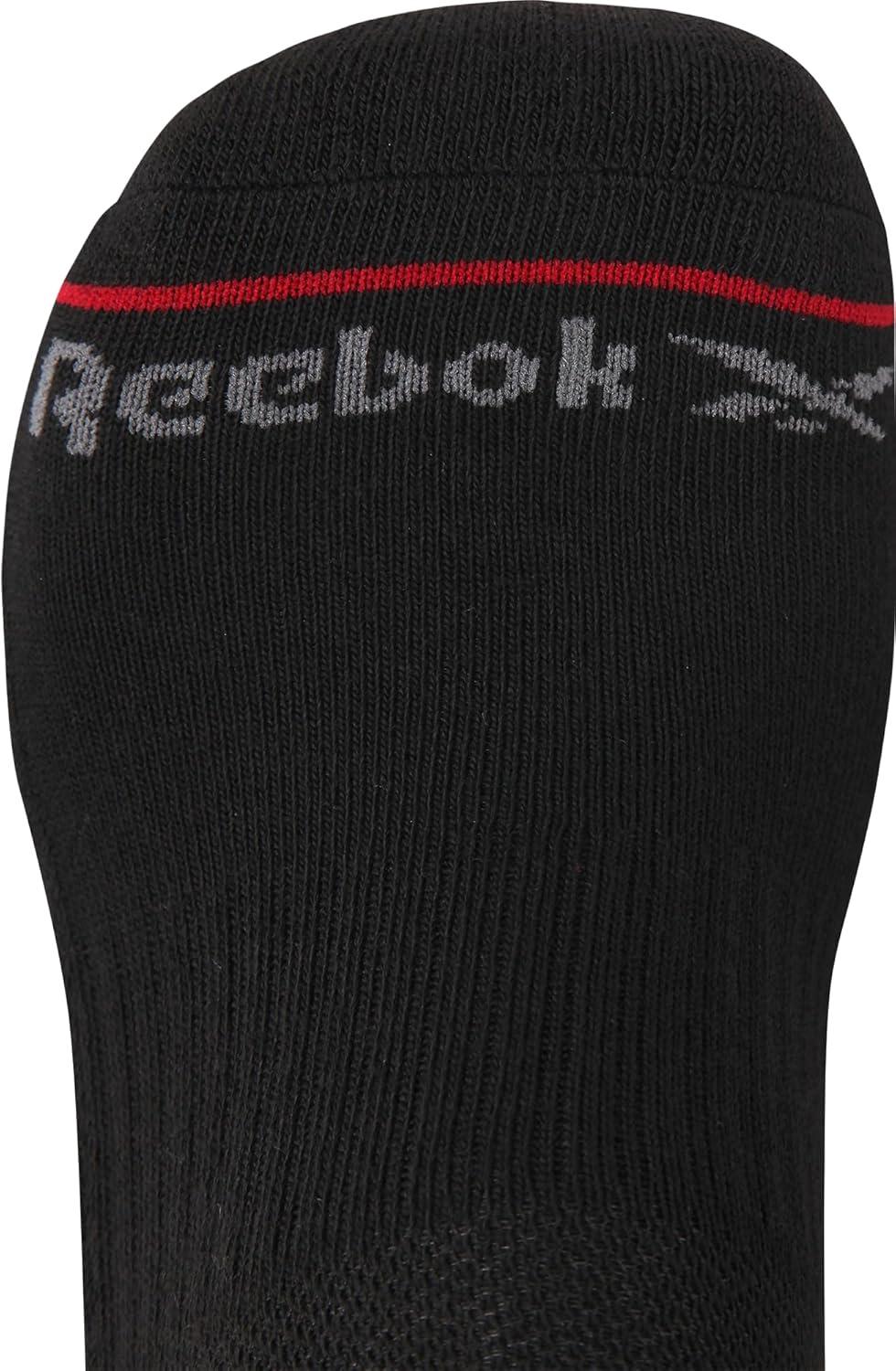 imageReebok Mens Low Cut Socks  8 Pack Stretch Performance Basic No Show  Flat Athletic Socks for Men Shoe Size 6125Black Lines