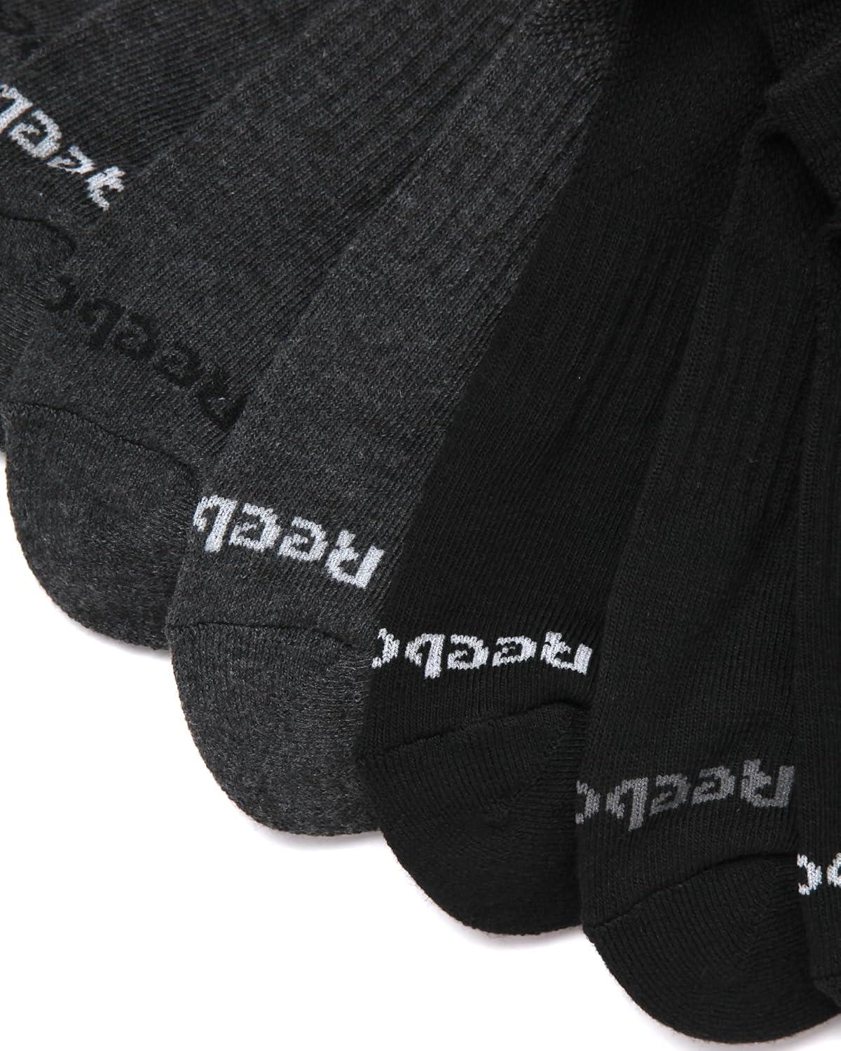 imageReebok Mens Low Cut Socks  8 Pack Stretch Performance Basic No Show  Flat Athletic Socks for Men Shoe Size 6125BlackGrey