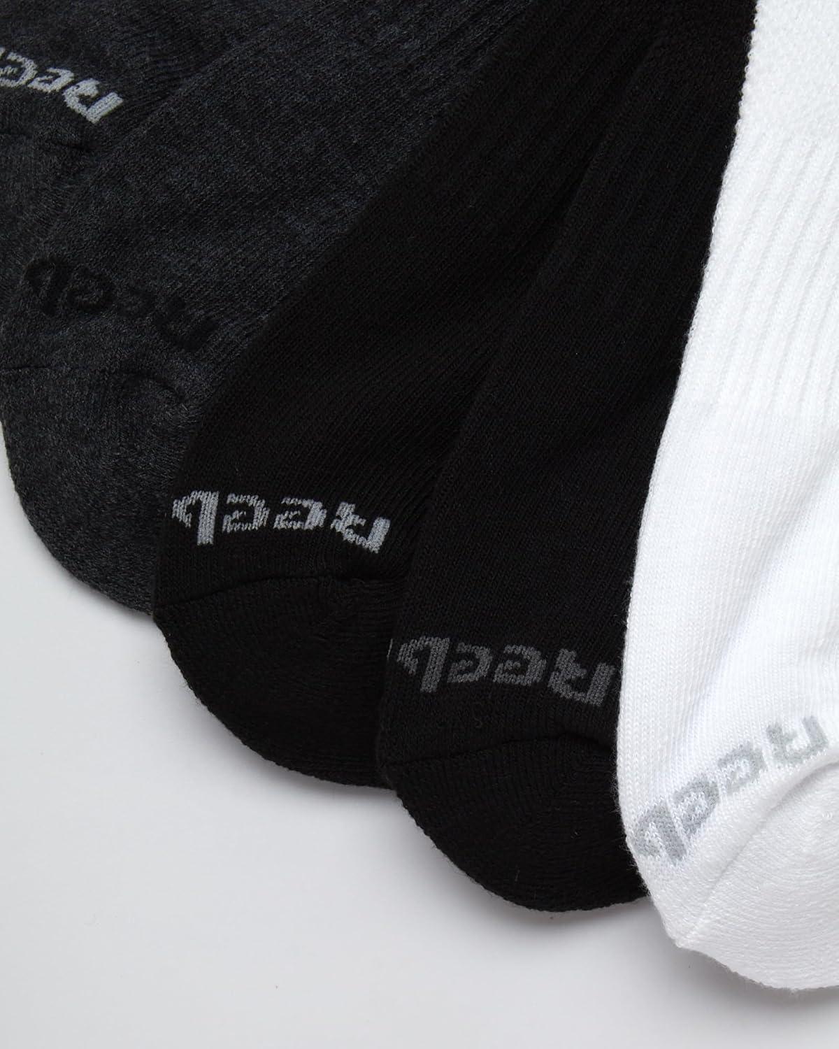 imageReebok Mens Low Cut Socks  8 Pack Stretch Performance Basic No Show  Flat Athletic Socks for Men Shoe Size 6125BlackWhiteGrey