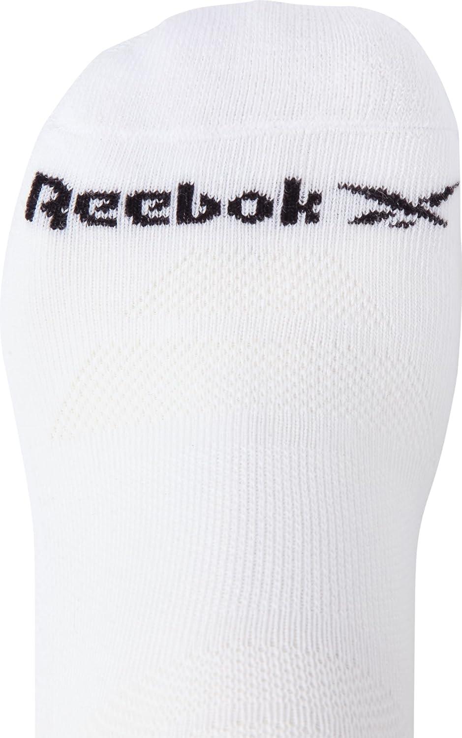 imageReebok Mens Low Cut Socks  8 Pack Stretch Performance Basic No Show  Flat Athletic Socks for Men Shoe Size 6125White Logo