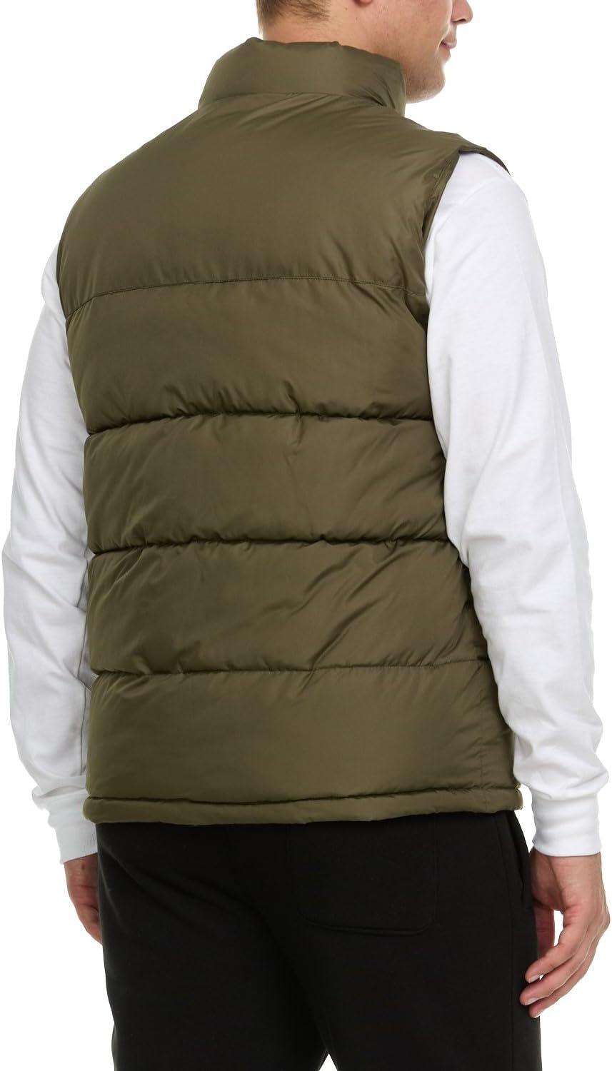 imageReebok Mens Puffer Vest for Winter Lightweight Down Alternative Mens Outerwear Vests Winter Vest for Men Puffy VestGreen
