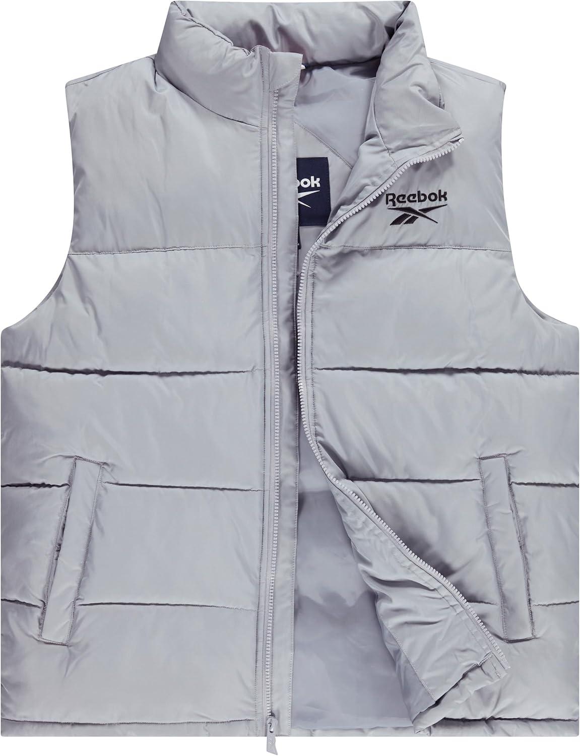imageReebok Mens Puffer Vest for Winter Lightweight Down Alternative Mens Outerwear Vests Winter Vest for Men Puffy VestGrey
