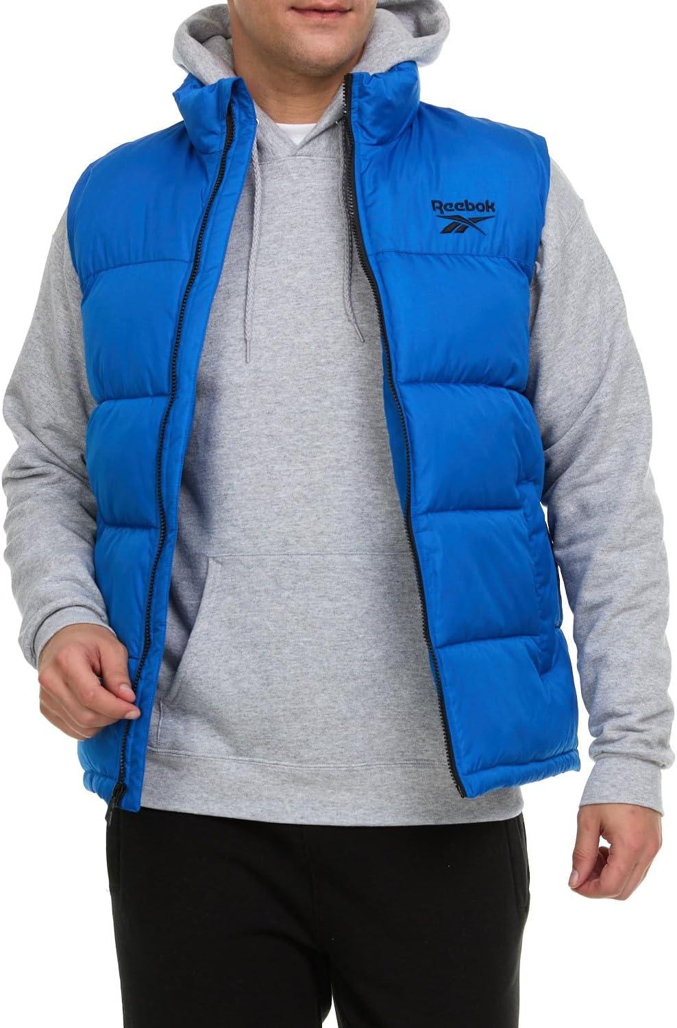 imageReebok Mens Puffer Vest for Winter Lightweight Down Alternative Mens Outerwear Vests Winter Vest for Men Puffy VestVector Blue