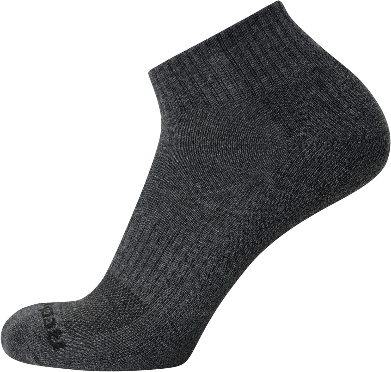 imageReebok Mens Quarter Socks  12 Pack Performance Comfort Athletic Socks  Breathable Ankle Socks for Men 6125All Grey