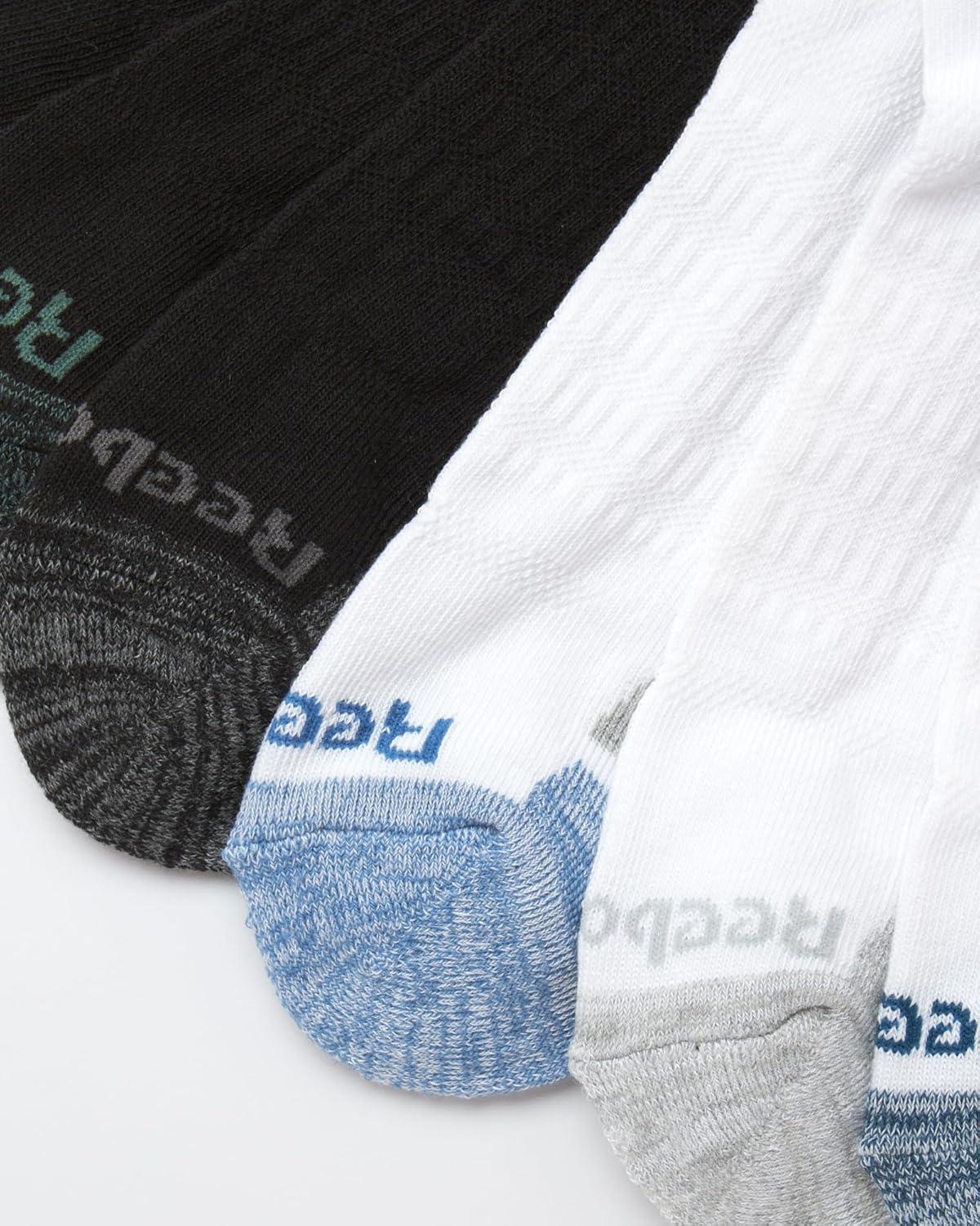 imageReebok Mens Quarter Socks  12 Pack Performance Comfort Athletic Socks  Breathable Ankle Socks for Men 6125Black White