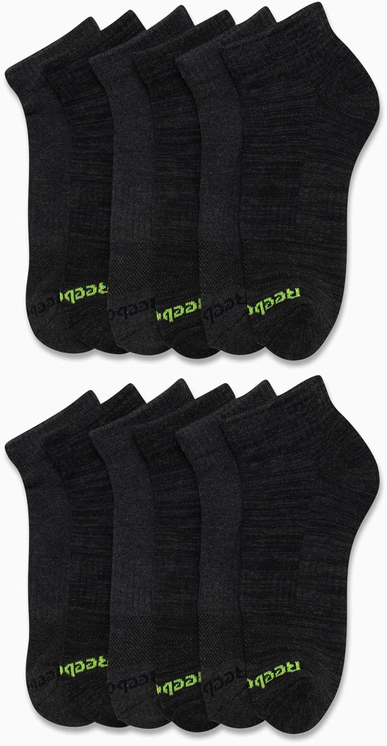 imageReebok Mens Quarter Socks  12 Pack Performance Comfort Athletic Socks  Breathable Ankle Socks for Men 6125BlackGrey