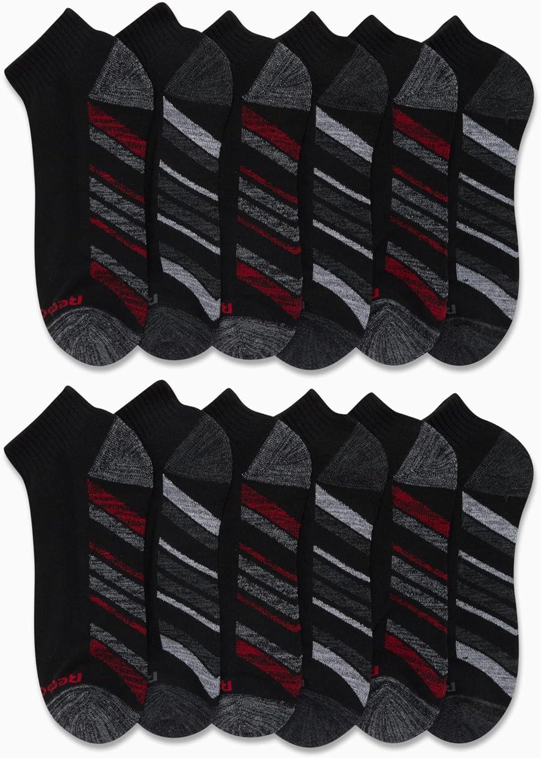 imageReebok Mens Quarter Socks  12 Pack Performance Comfort Athletic Socks  Breathable Ankle Socks for Men 6125Classic Black