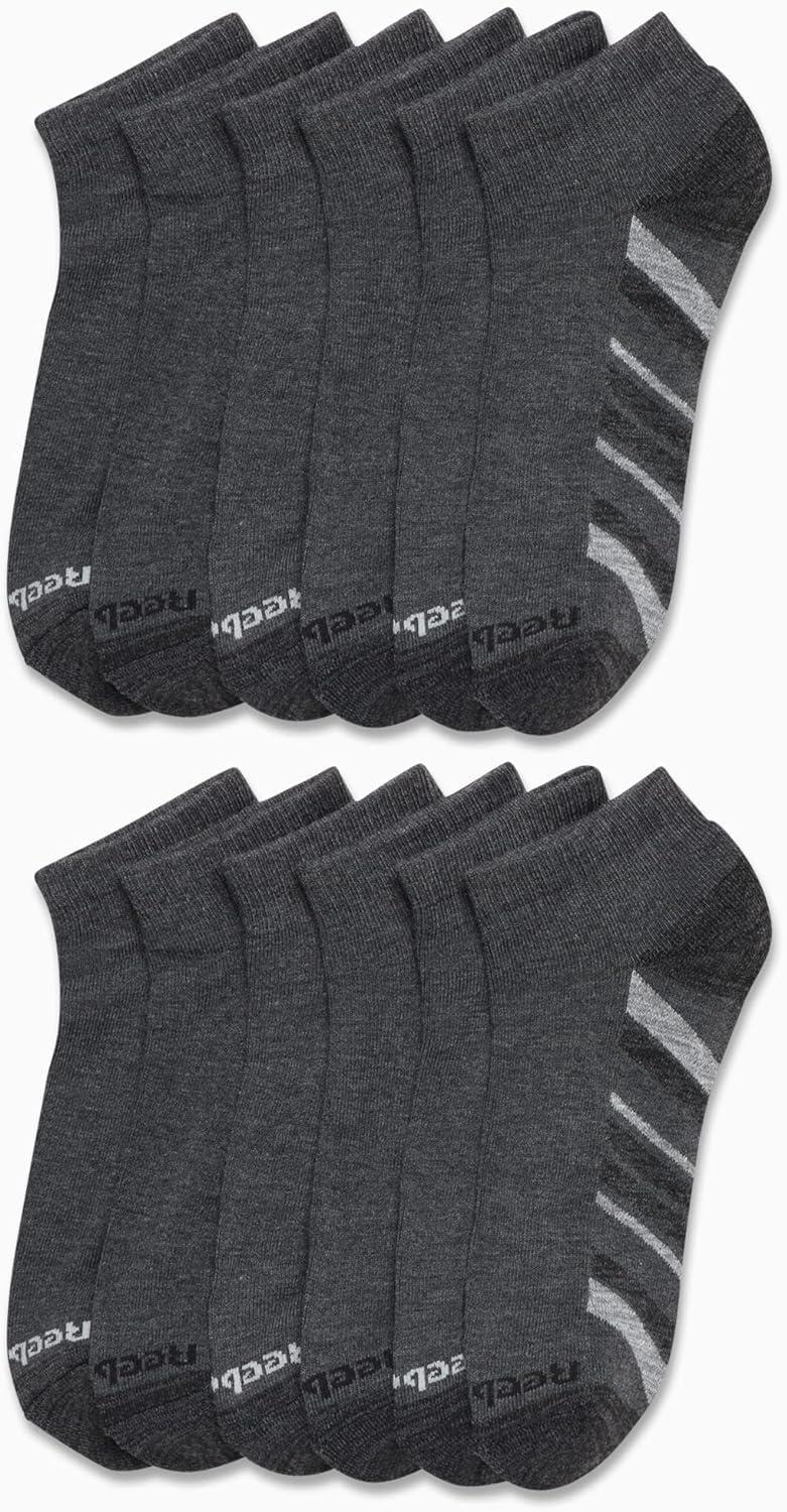 imageReebok Mens Quarter Socks  12 Pack Performance Comfort Athletic Socks  Breathable Ankle Socks for Men 6125Cool Grey