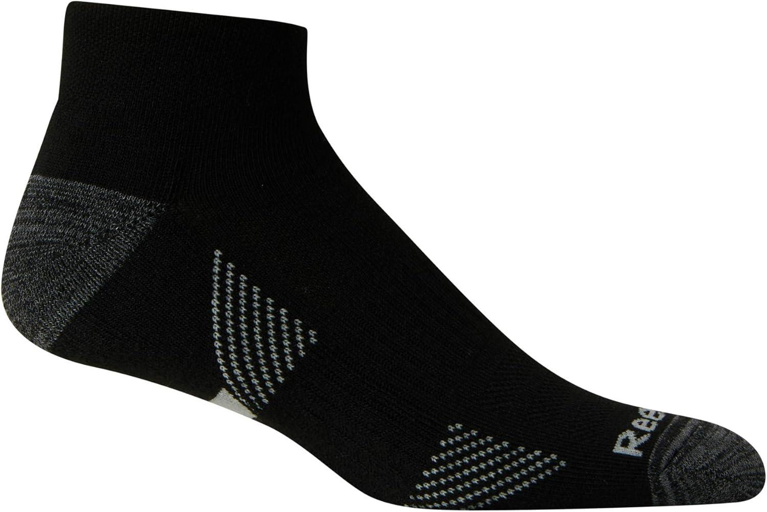 imageReebok Mens Quarter Socks  12 Pack Performance Comfort Athletic Socks  Breathable Ankle Socks for Men 6125Solid Black