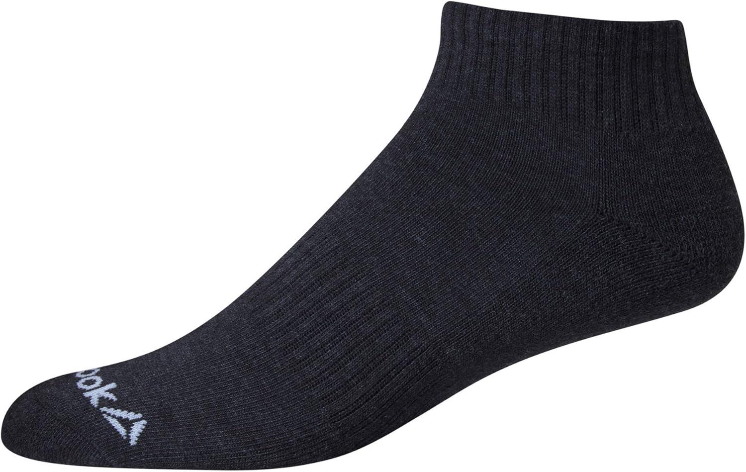 imageReebok Mens Quarter Socks  12 Pack Performance Comfort Athletic Socks  Breathable Ankle Socks for Men 6125Space GreyBlack