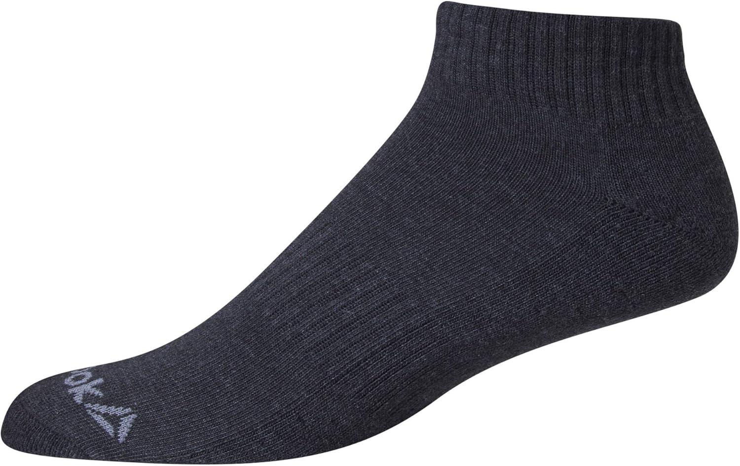 imageReebok Mens Quarter Socks  12 Pack Performance Comfort Athletic Socks  Breathable Ankle Socks for Men 6125Space GreyBlack