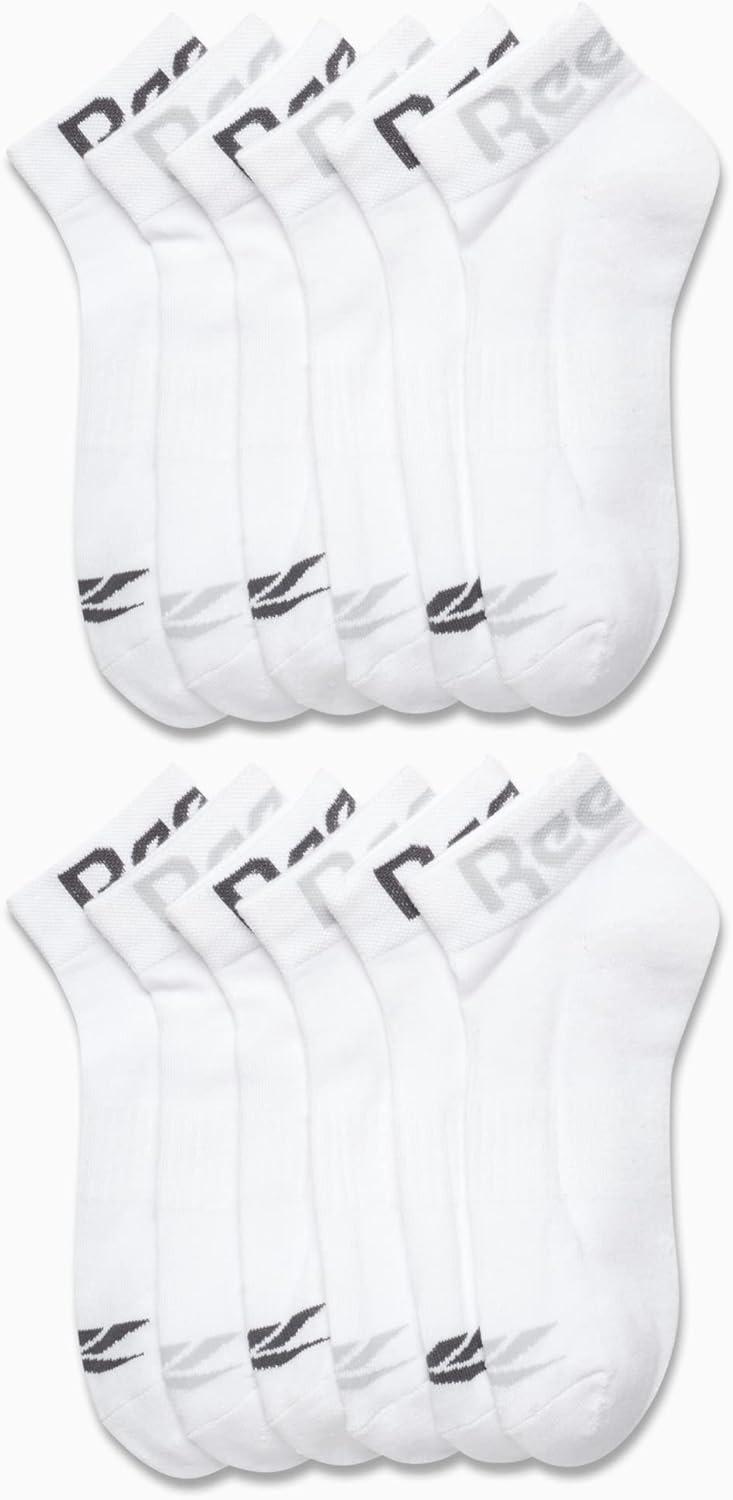 imageReebok Mens Quarter Socks  12 Pack Soft Performance Quarter Socks for Men  Breathable Mens Athletic Socks Size 6125Formal White
