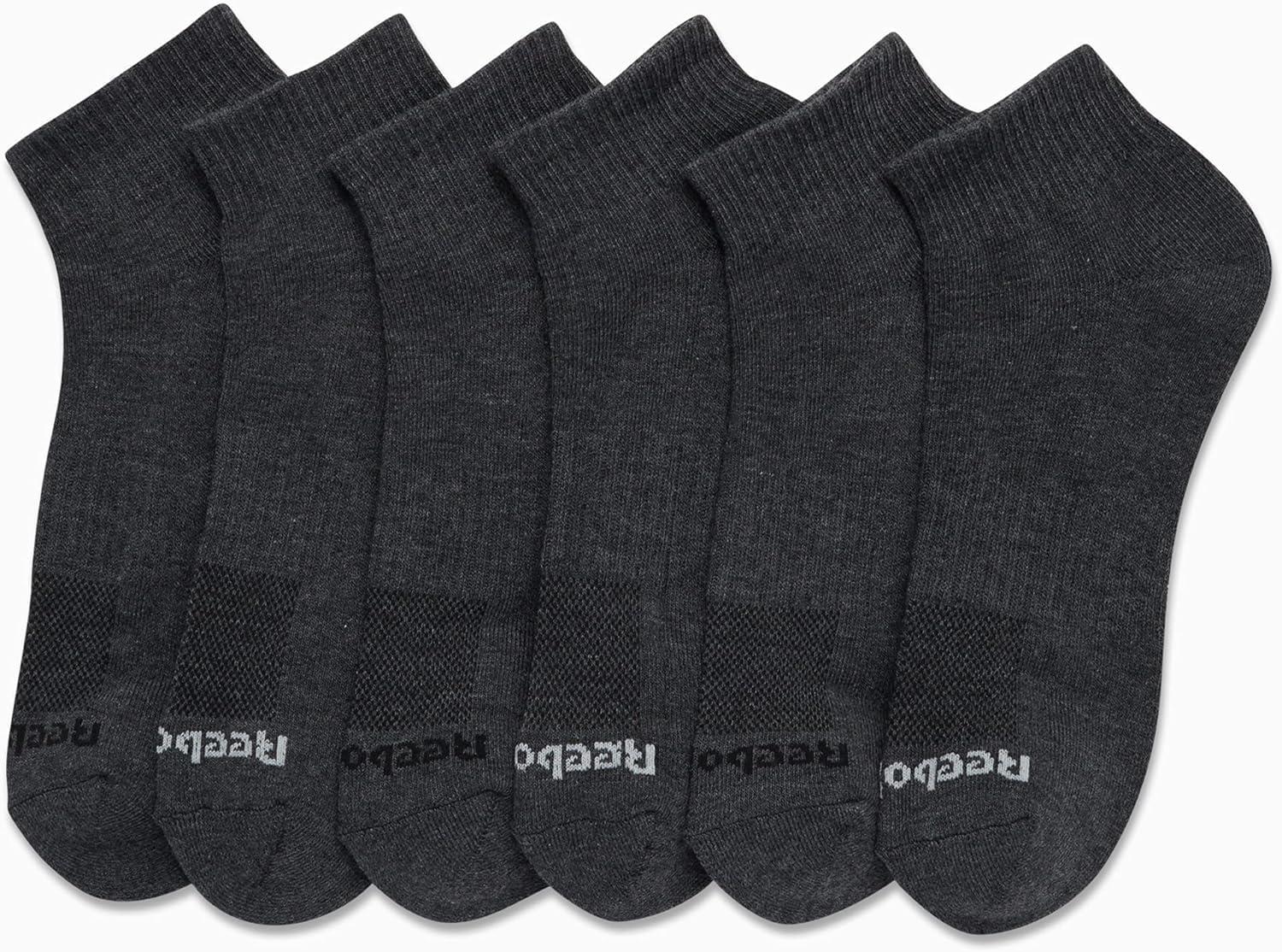 imageReebok Mens Quarter Socks  6 Pack Cushion Quarter Cut Ankle Socks for Men  Breathable Mens Athletic Socks Size 6125All Grey
