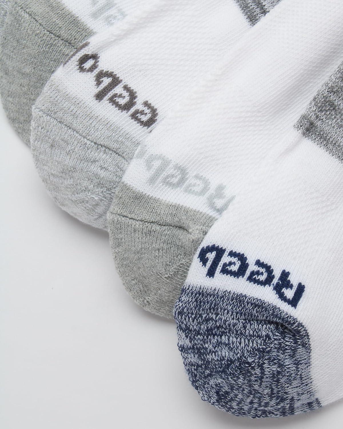 imageReebok Mens Quarter Socks  6 Pack Cushion Quarter Cut Ankle Socks for Men  Breathable Mens Athletic Socks Size 6125Ash GreyWhite