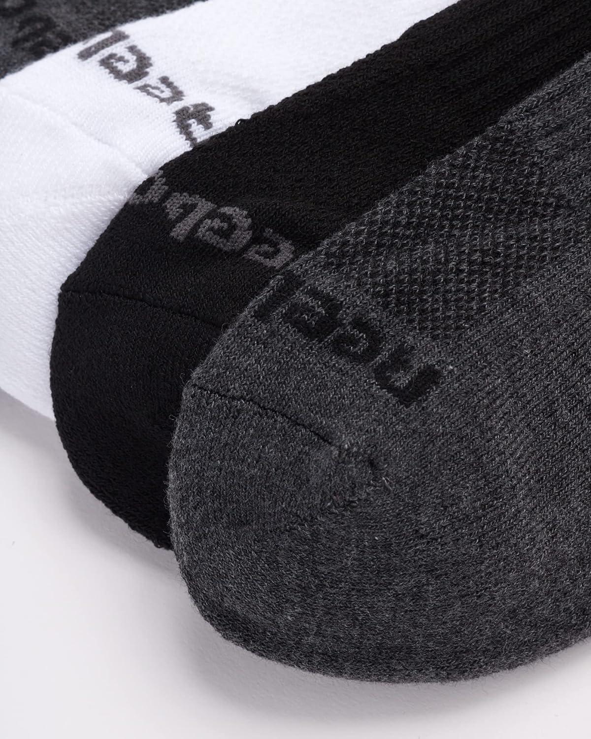 imageReebok Mens Quarter Socks  6 Pack Cushion Quarter Cut Ankle Socks for Men  Breathable Mens Athletic Socks Size 6125BlackWhiteGrey Assortment