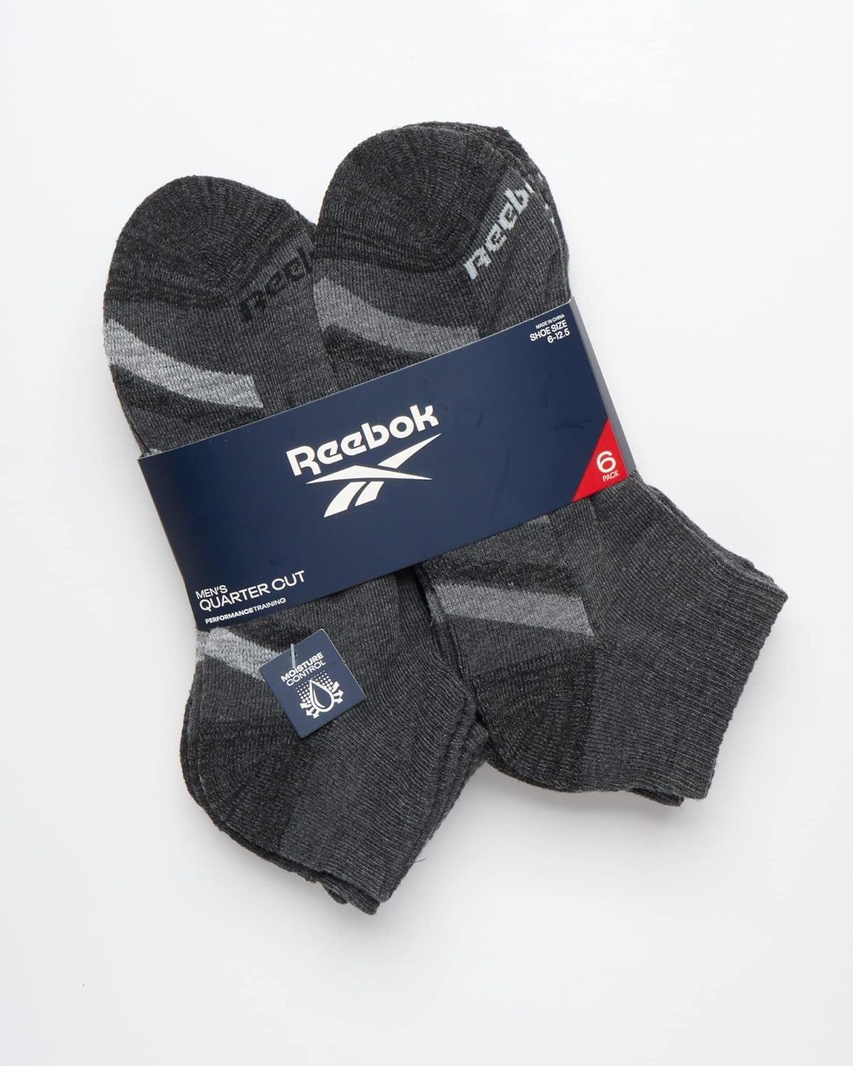 imageReebok Mens Quarter Socks  6 Pack Cushion Quarter Cut Ankle Socks for Men  Breathable Mens Athletic Socks Size 6125Classic Grey