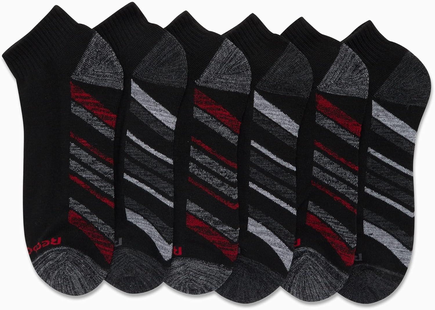 imageReebok Mens Quarter Socks  6 Pack Cushion Quarter Cut Ankle Socks for Men  Breathable Mens Athletic Socks Size 6125Midnight Black