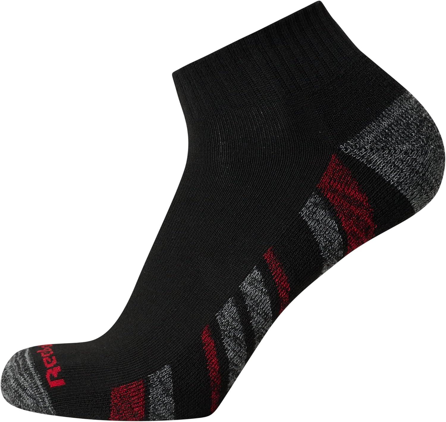 imageReebok Mens Quarter Socks  6 Pack Cushion Quarter Cut Ankle Socks for Men  Breathable Mens Athletic Socks Size 6125Midnight Black