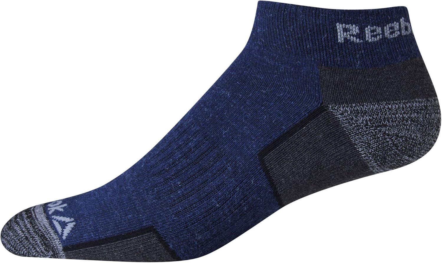 imageReebok Mens Quarter Socks  6 Pack Cushion Quarter Cut Ankle Socks for Men  Breathable Mens Athletic Socks Size 6125NavyGrey