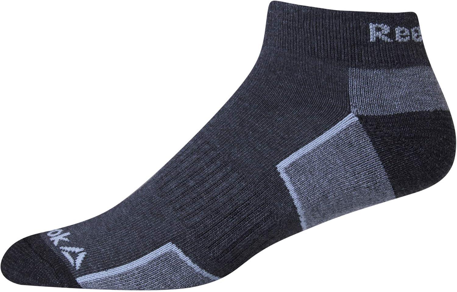 imageReebok Mens Quarter Socks  6 Pack Cushion Quarter Cut Ankle Socks for Men  Breathable Mens Athletic Socks Size 6125NavyGrey