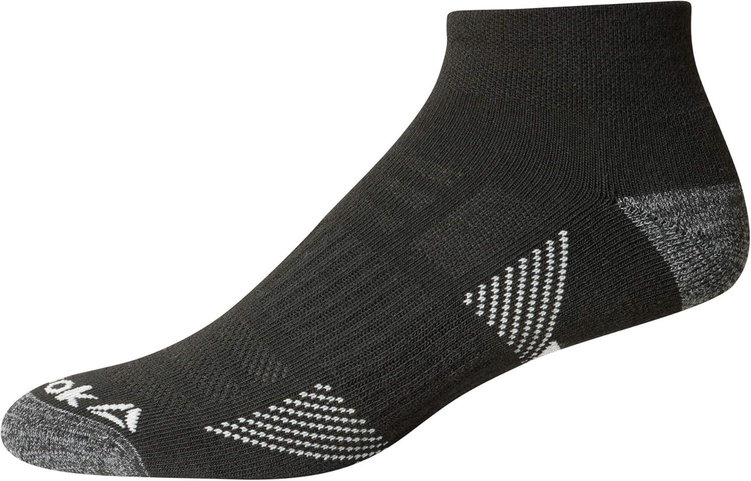 imageReebok Mens Quarter Socks  6 Pack Cushion Quarter Cut Ankle Socks for Men  Breathable Mens Athletic Socks Size 6125Oil Black