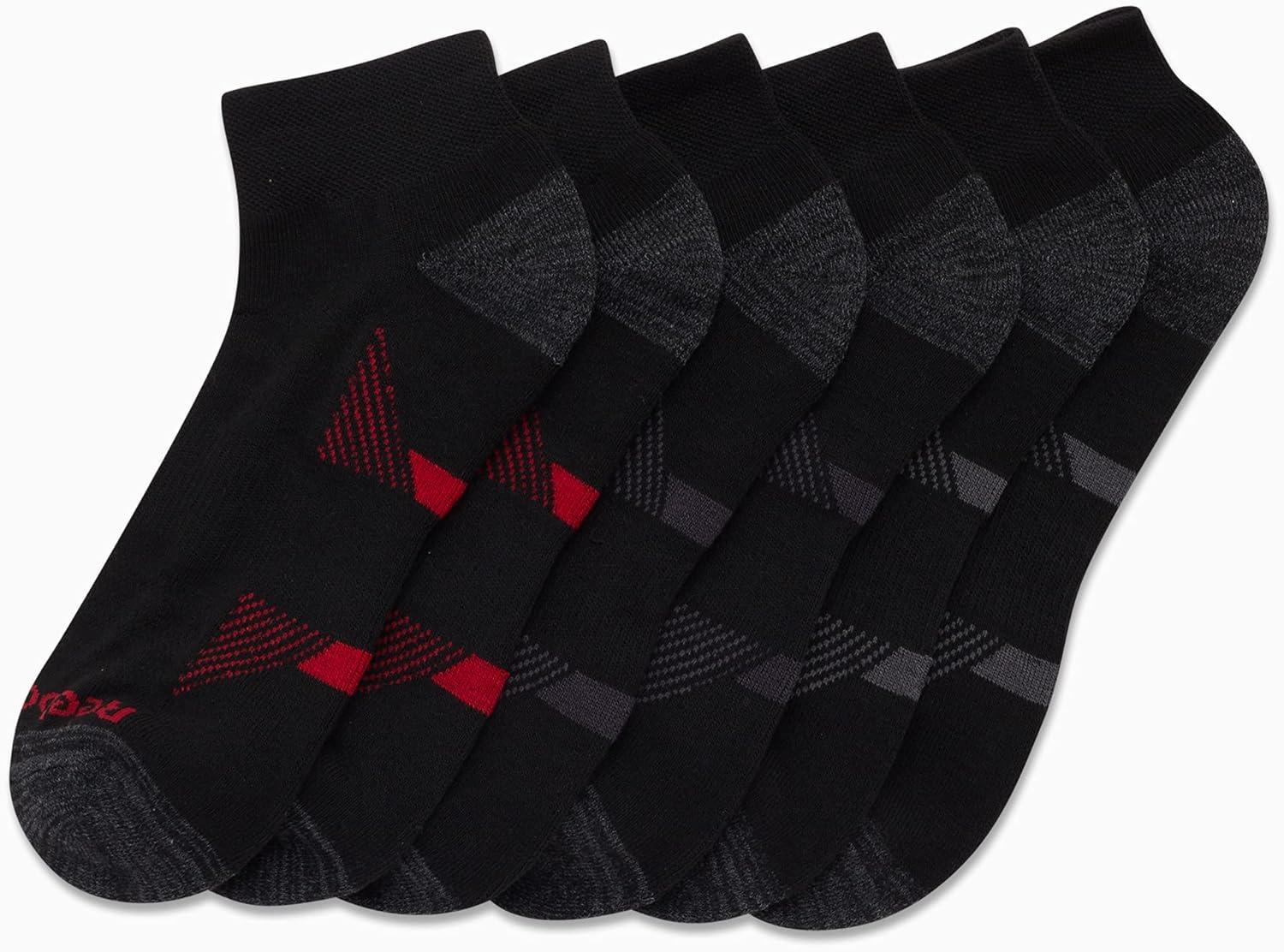 imageReebok Mens Quarter Socks  6 Pack Cushion Quarter Cut Ankle Socks for Men  Breathable Mens Athletic Socks Size 6125Pure Black