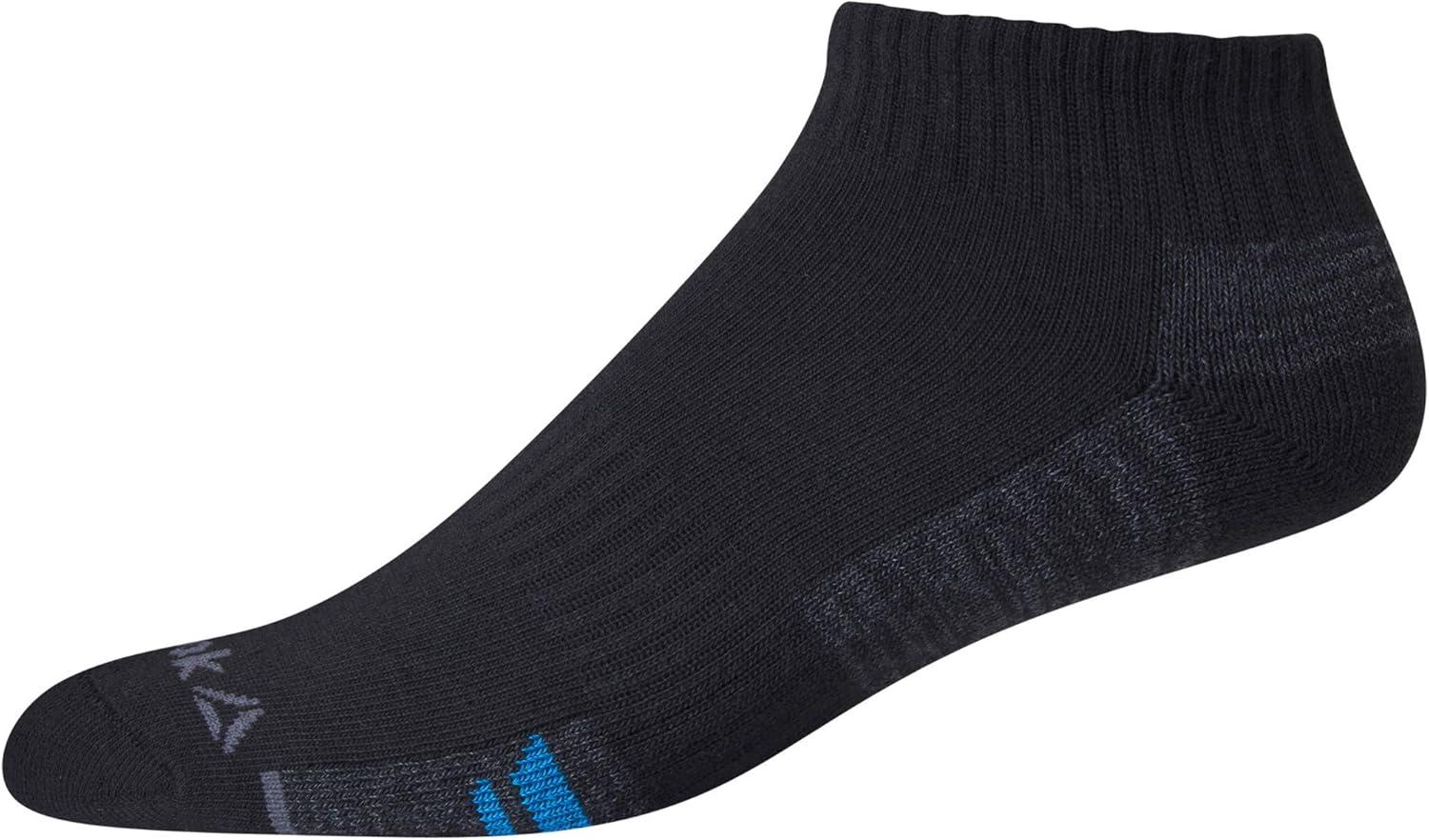 imageReebok Mens Quarter Socks  6 Pack Cushion Quarter Cut Ankle Socks for Men  Breathable Mens Athletic Socks Size 6125RavenBlack