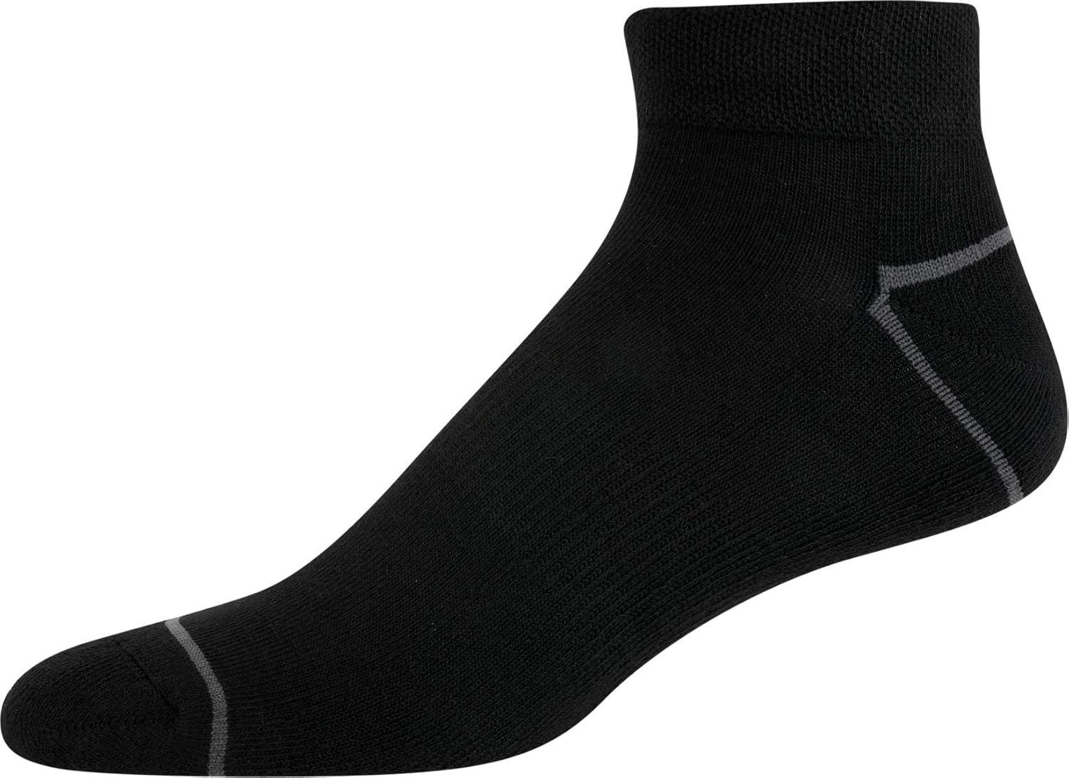 imageReebok Mens Quarter Socks  6 Pack Cushion Quarter Cut Ankle Socks for Men  Breathable Mens Athletic Socks Size 6125Solid Black