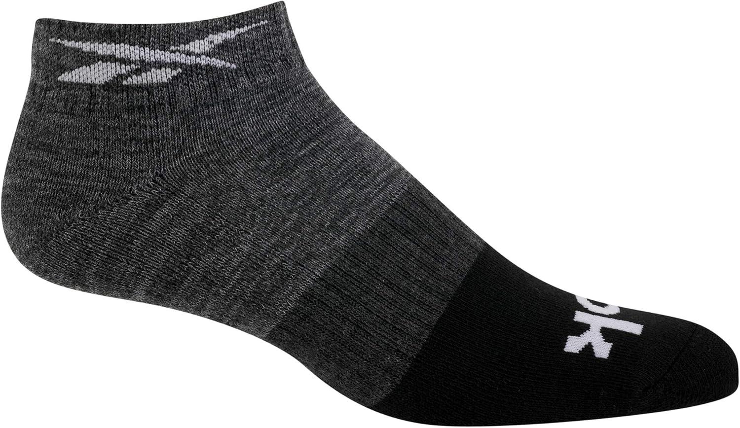 imageReebok Mens Quarter Socks  6 Pack Cushion Quarter Cut Ankle Socks for Men  Breathable Mens Athletic Socks Size 6125WhiteGreyBlack