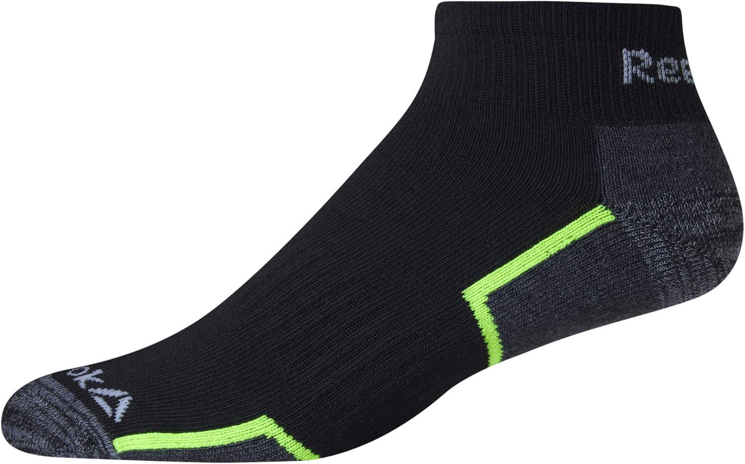imageReebok Mens Quarter Socks  6 Pack Cushion Quarter Cut Ankle Socks for Men  Breathable Mens Athletic Socks Size 6125YellowBlack