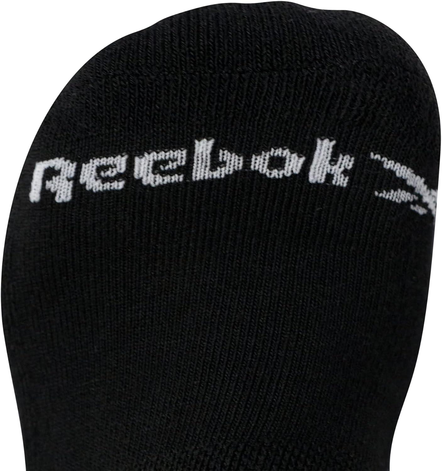 imageReebok Mens Quarter Socks  6 Pack Moisture Wicking Performance Stretch Athletic Ankle Socks for Men Sizes 6125Black