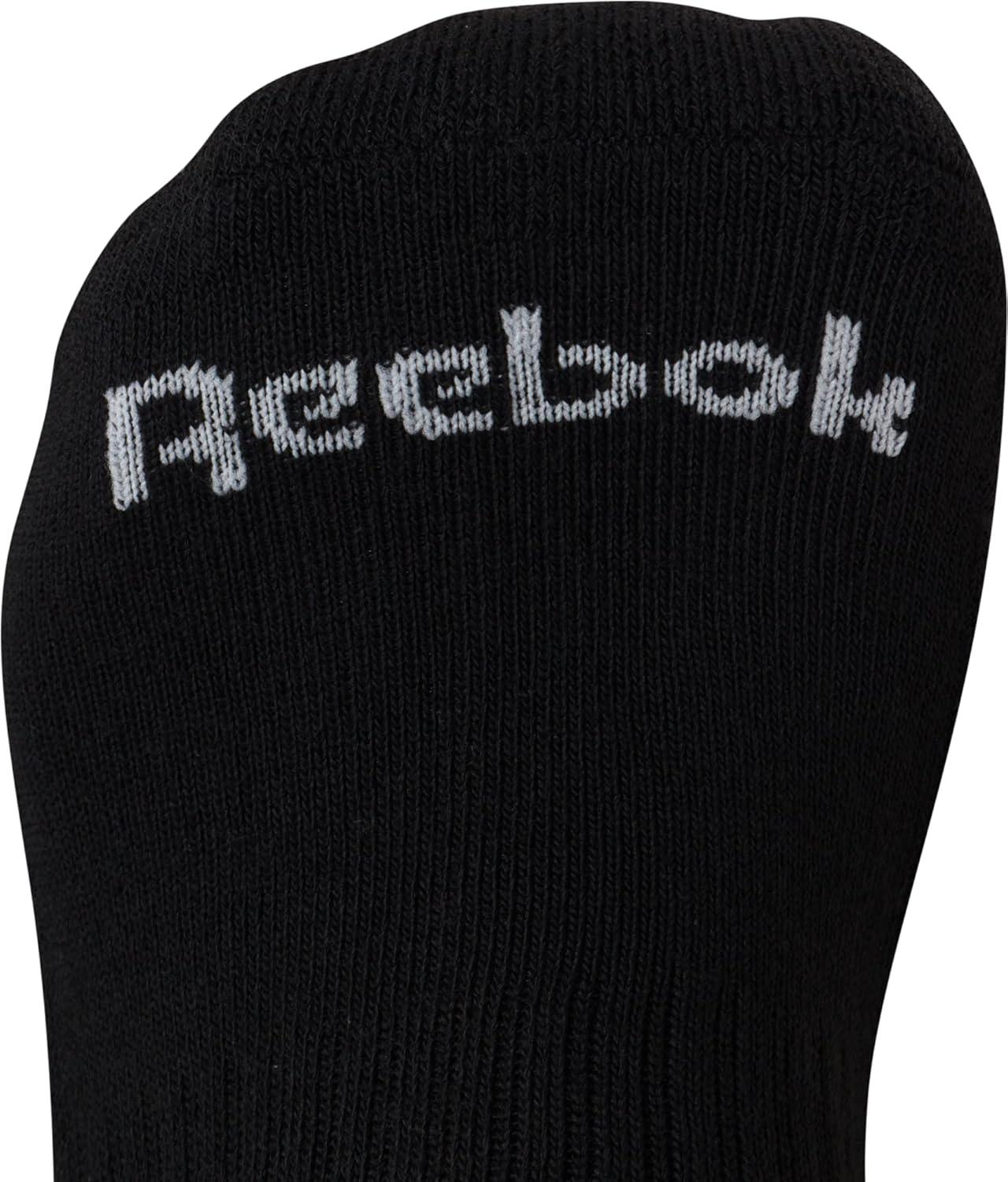 imageReebok Mens Quarter Socks  6 Pack Moisture Wicking Performance Stretch Athletic Ankle Socks for Men Sizes 6125Black Logo Multi
