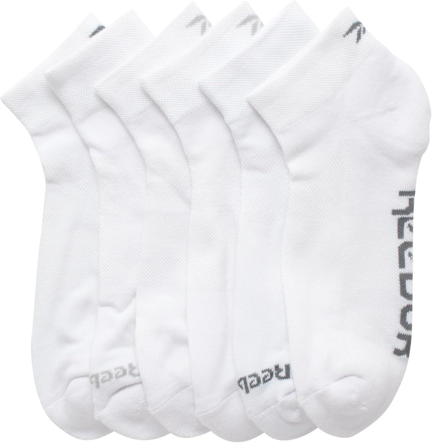 imageReebok Mens Quarter Socks  6 Pack Moisture Wicking Performance Stretch Athletic Ankle Socks for Men Sizes 6125Pure White