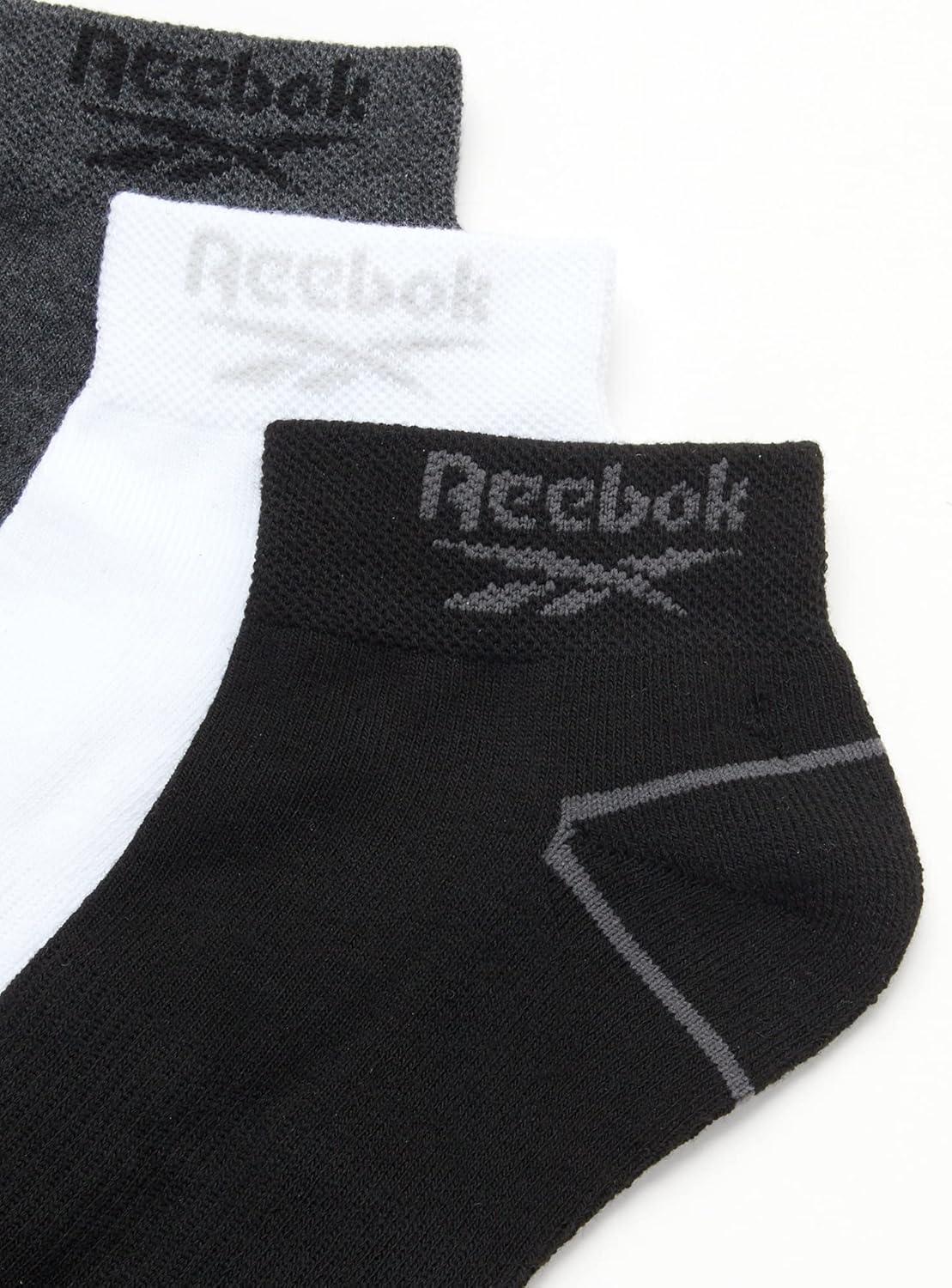 imageReebok Mens Quarter Socks  6 Pack Moisture Wicking Performance Stretch Athletic Ankle Socks for Men Sizes 6125WhiteGreyBlack