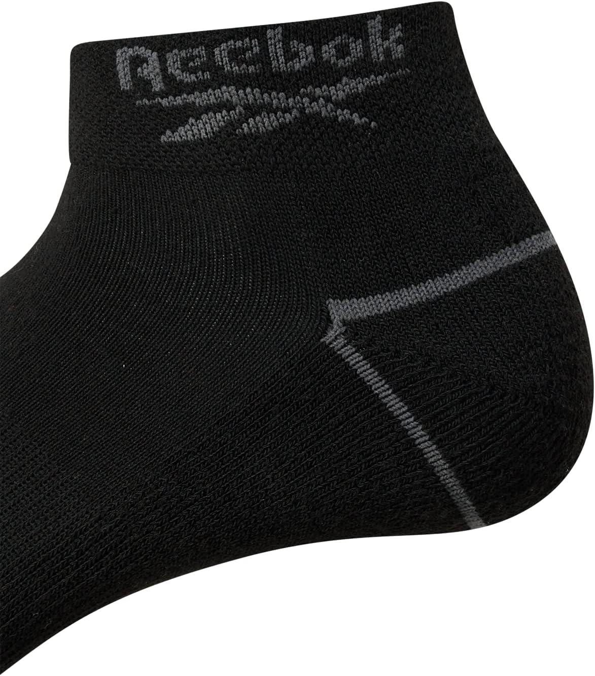 imageReebok Mens Quarter Socks  6 Pack Moisture Wicking Performance Stretch Athletic Ankle Socks for Men Sizes 6125WhiteGreyBlack