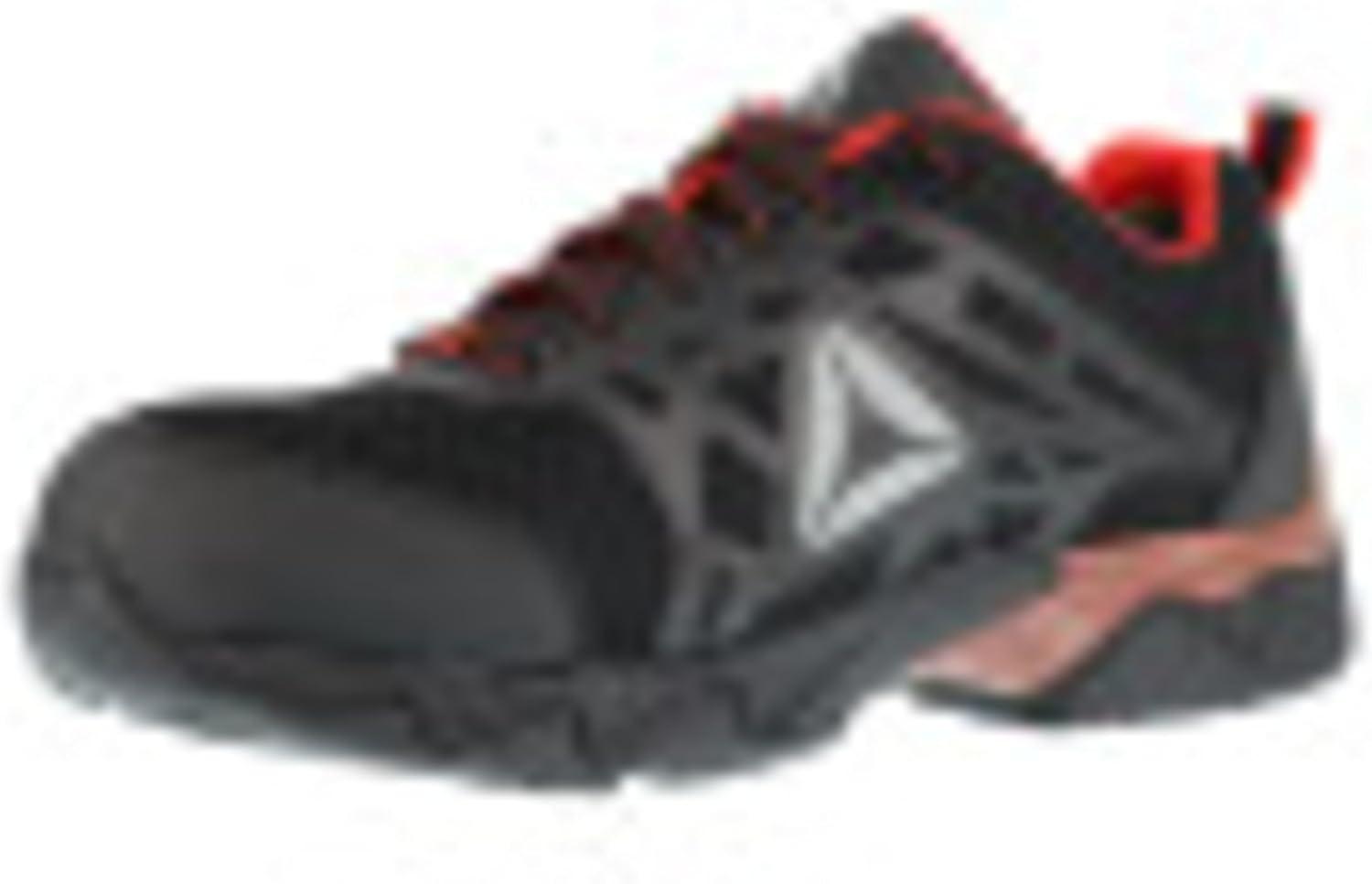 imageReebok Mens Rb1062 Beamer Safety Toe Athletic Work ShoesBlack With Red Trim