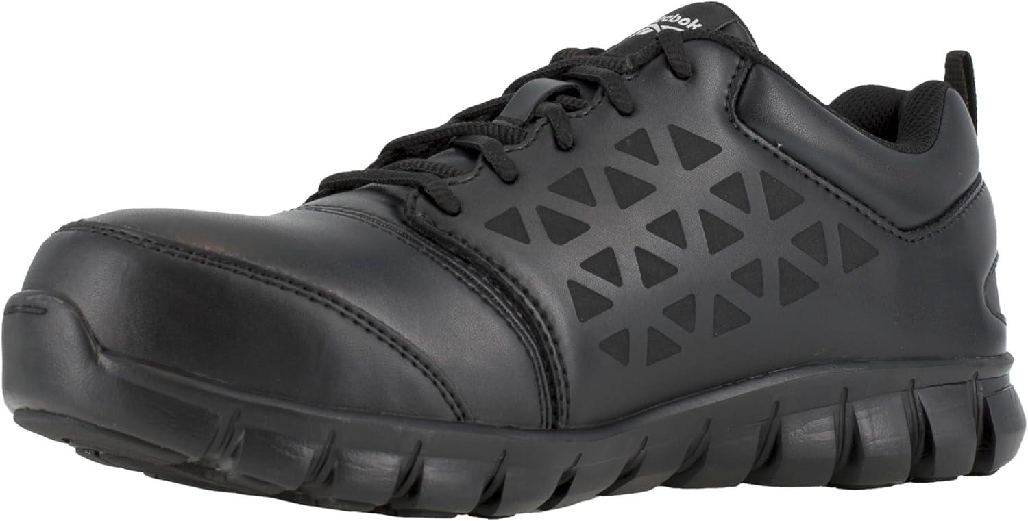 imageReebok Work Womens Sublite Cushion Electic Hazard Alloy Toe Black  9 Medium