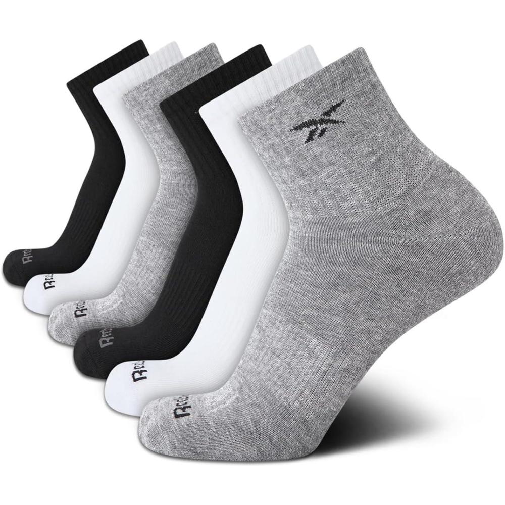 imageReebok Mens Athletic Socks  Cushion High Quarter Cut Socks 6 PackMulti