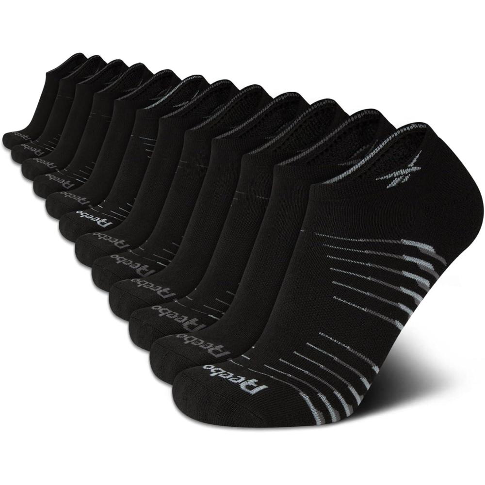 imageReebok Mens Low Cut Socks  12 Pack Performance Cushion Comfort No Show Socks  Breathable Athletic Socks for Men 6125Black Stripe