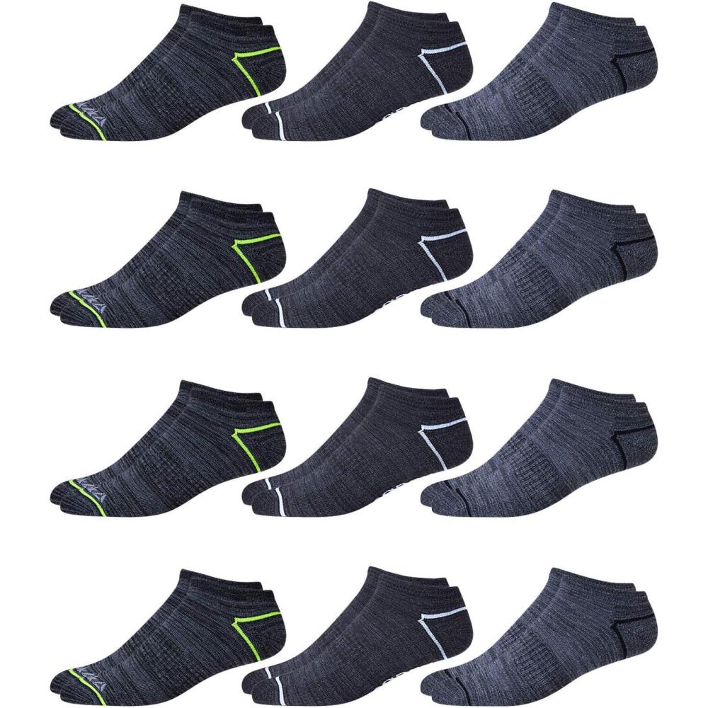 imageReebok Mens Low Cut Socks  12 Pack Performance Cushion Comfort No Show Socks  Breathable Athletic Socks for Men 6125Slate Grey