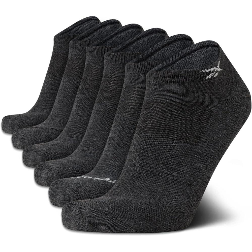 imageReebok Mens Low Cut Socks  6 Pack Basic Cushion Low Cut No Show Socks for Men  Mens Athletic Socks Size 6125All Grey