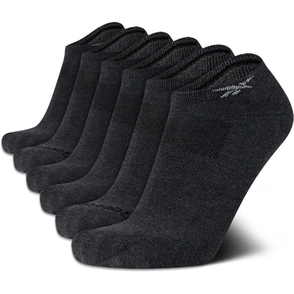 imageReebok Mens Low Cut Socks  6 Pack Basic Cushioned No Show Athletic Socks for Men Size 6125All Grey