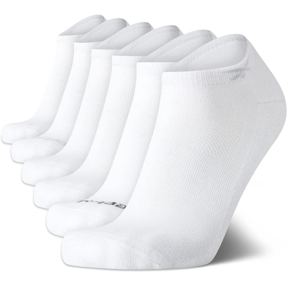 imageReebok Mens Low Cut Socks  6 Pack Basic Cushioned No Show Athletic Socks for Men Size 6125Classic White