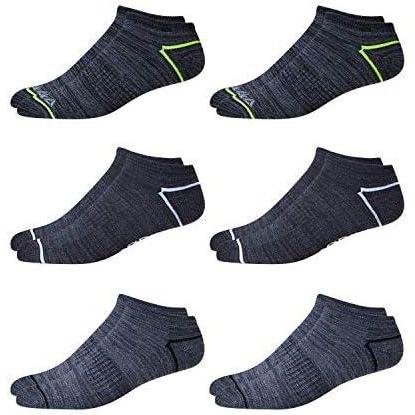 imageReebok Mens Low Cut Socks  6 Pack Basic Cushioned No Show Athletic Socks for Men Size 6125Lead Grey