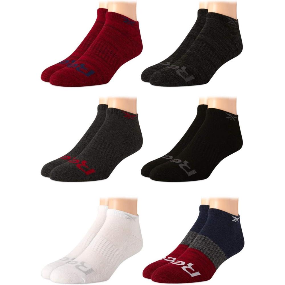imageReebok Mens Low Cut Socks  6 Pack Basic Cushioned No Show Athletic Socks for Men Size 6125Navy