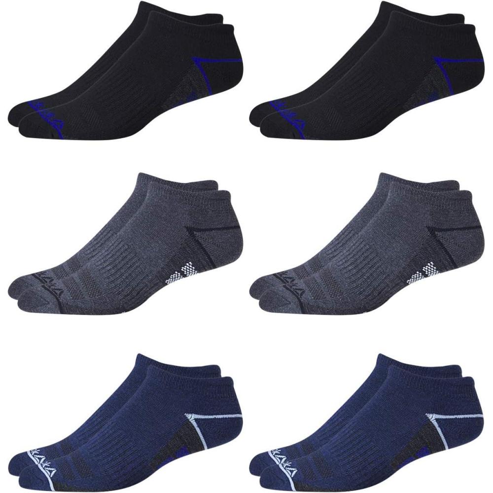 imageReebok Mens Low Cut Socks  6 Pack Basic Cushioned No Show Athletic Socks for Men Size 6125NavyGrey