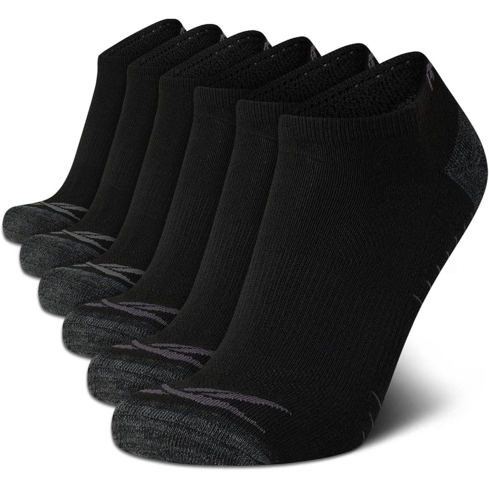 imageReebok Mens Low Cut Socks  6 Pack Basic Cushioned No Show Athletic Socks for Men Size 6125Pure Black Logo
