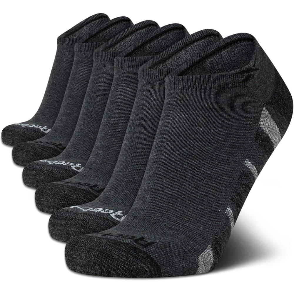 imageReebok Mens Low Cut Socks  6 Pack Basic Cushioned No Show Athletic Socks for Men Size 6125Stone Grey