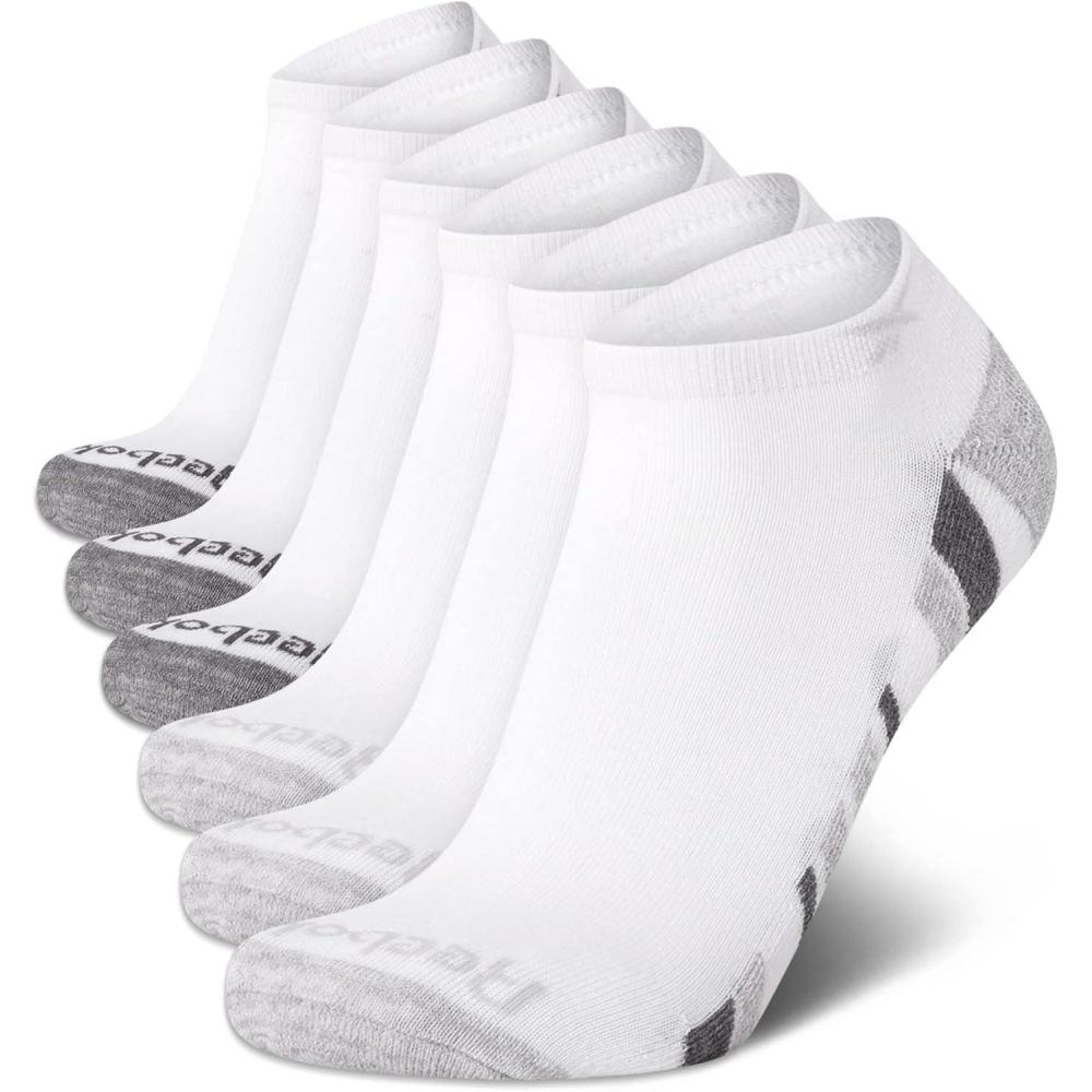imageReebok Mens Low Cut Socks  6 Pack Basic Cushioned No Show Athletic Socks for Men Size 6125White Old