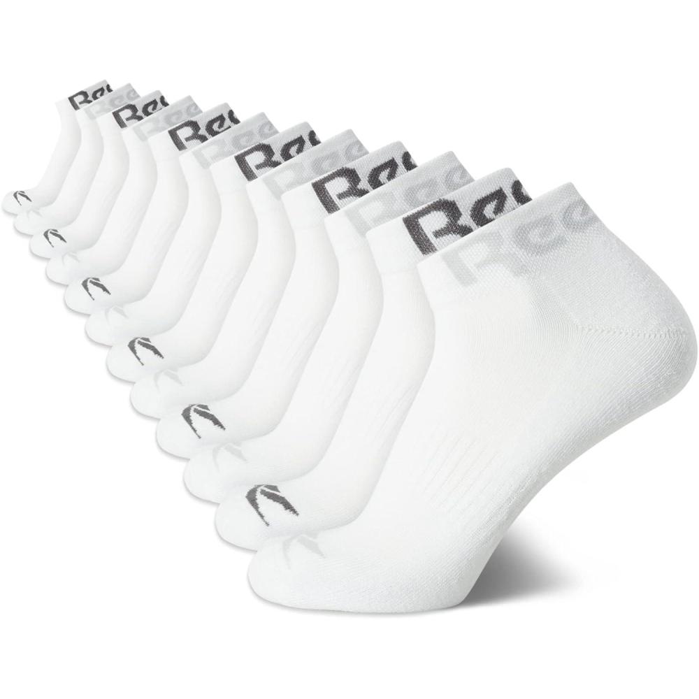 imageReebok Mens Quarter Socks  12 Pack Soft Performance Quarter Socks for Men  Breathable Mens Athletic Socks Size 6125Formal White